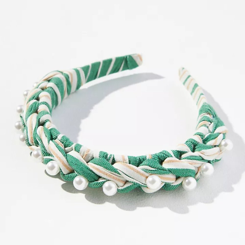 Anthropologie Braided Pearl Headband